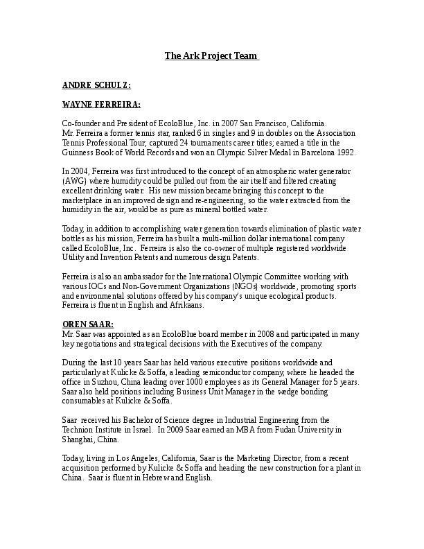 Henri-James Tieleman, EcoloBlue, Inc. - Co-Founder & CEO