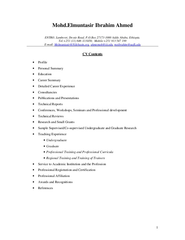 Moh'd Elmuntasir Ahmed, Nile Basin Initiative - Environment Management Specialist