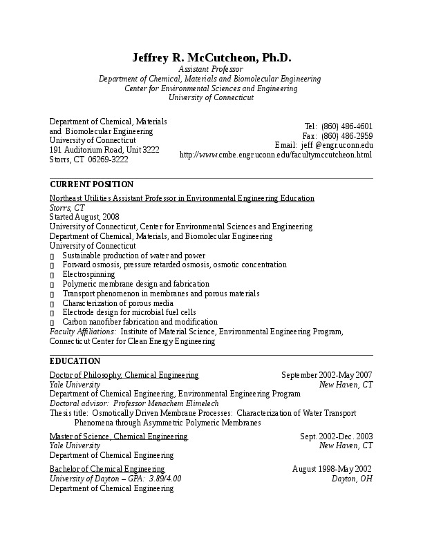 Jeffrey  McCutcheon, University of Connecticut - Assistant Professor