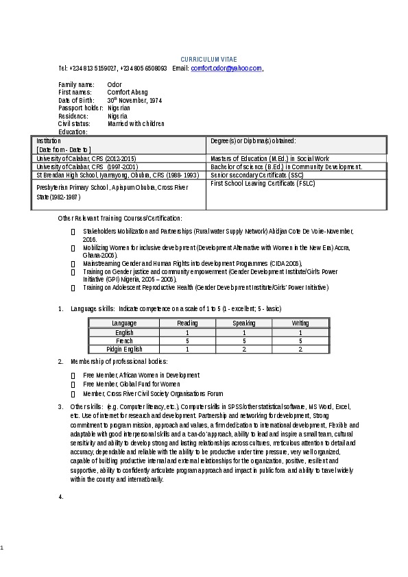 COMFORT Odor, Facilitator/M&E officer at Girls' Power Initiative