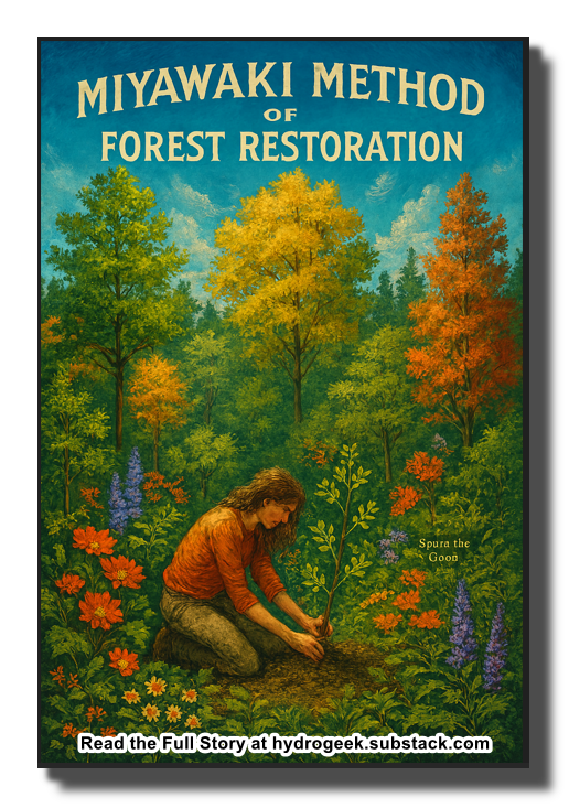 Grow Forests Fast, Cool the Earth Fasterhttps://open.substack.com/pub/hydrogeek/p/the-miyawaki-method-reviving-ecosystems?r=c8bxy&utm_campaign=p...
