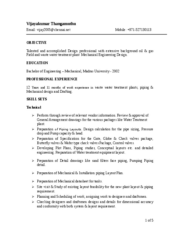 Vijayakumar Thangamuthu, Mechanical Design Engineer at Aqua Swiss Middle East LLC, Dubai
