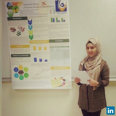Zeinab Khalifeh, Masters in Phyto- Ecology: Resources, Security and Applications at Lebanese University, Faculty of Sceinces