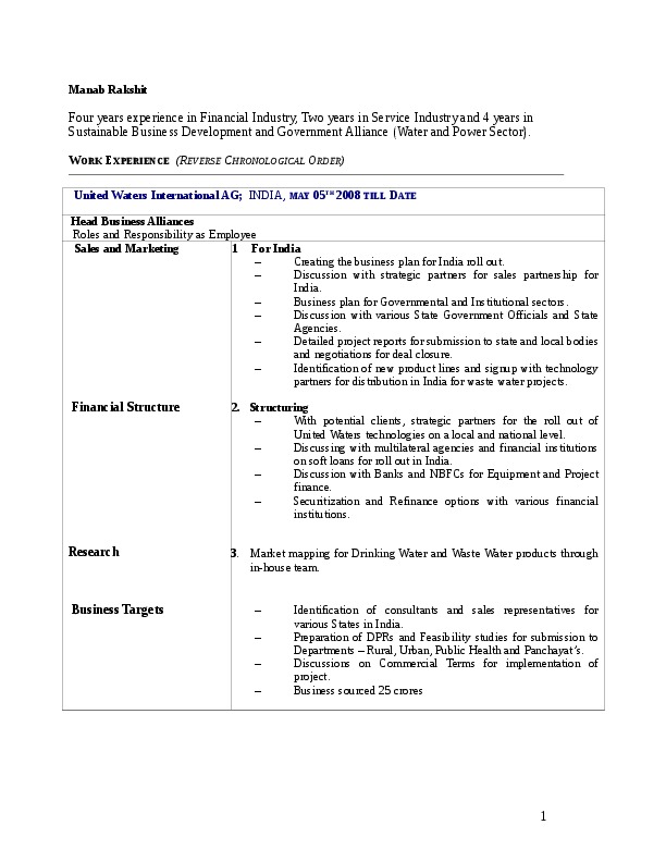 Manab Rakshit, United Waters India - Head Business Alliances 