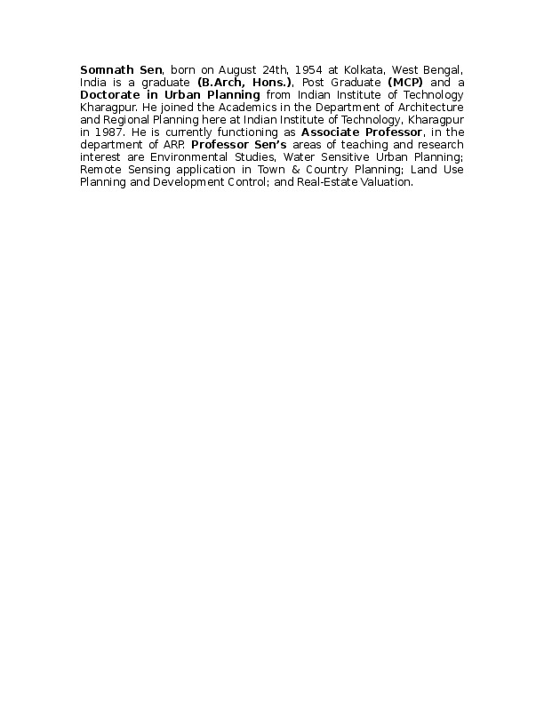 Somnath Sen, Associate Professor