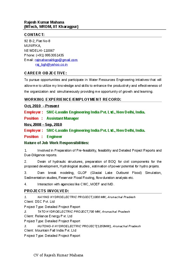 Rajesh Kumar Mahana, DHI (India) Water & Environment Pvt. Ltd. - Water Resources Engineer