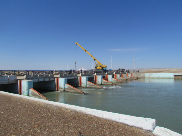 Aglak dam. Aral Region, Kazakhstan