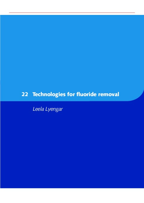 Technologies for fluoride removal