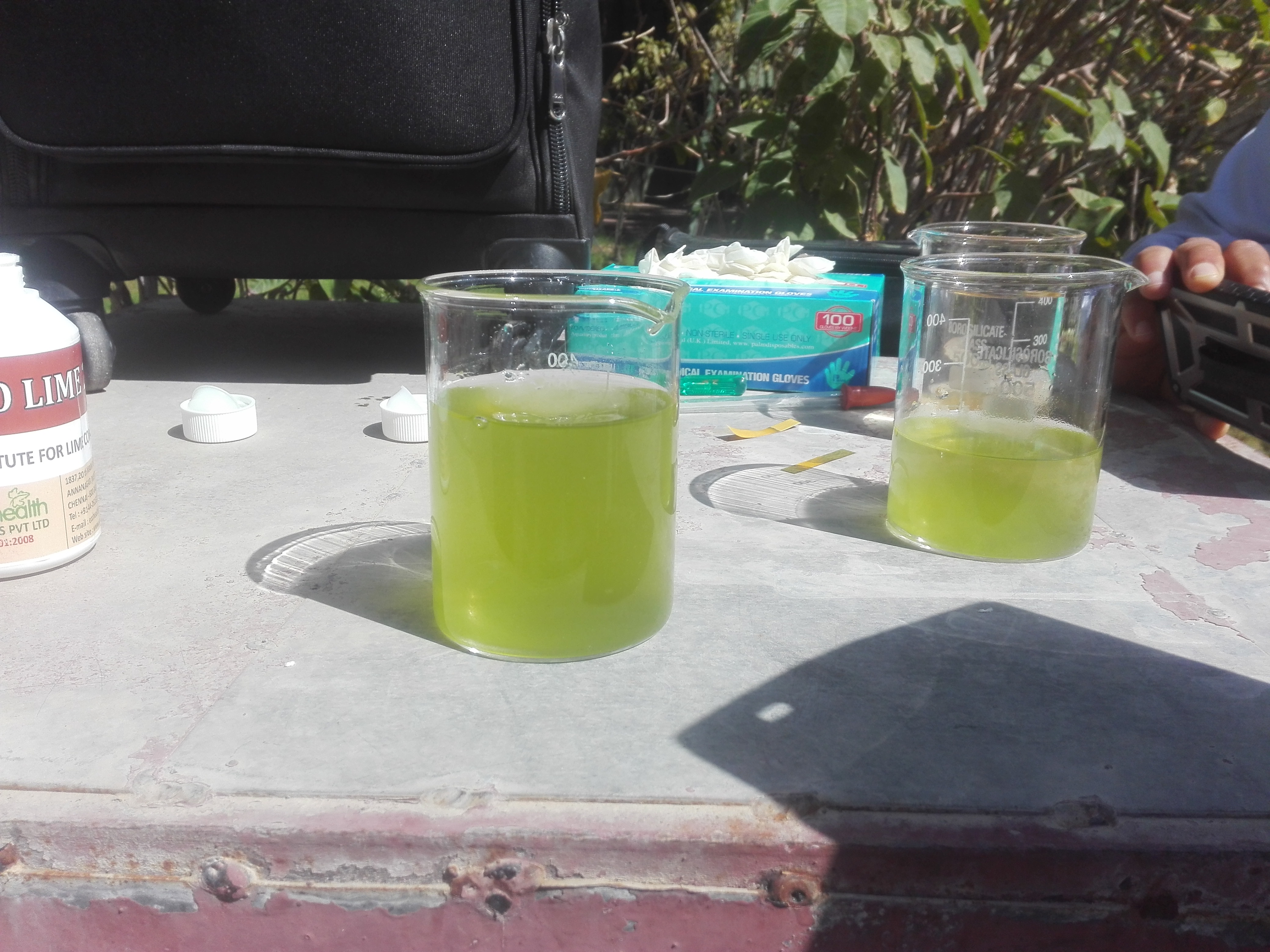 Biowater demo in UAE (Herbal flocculant, Coagulant and disinfectant of Raw Sewage Water)