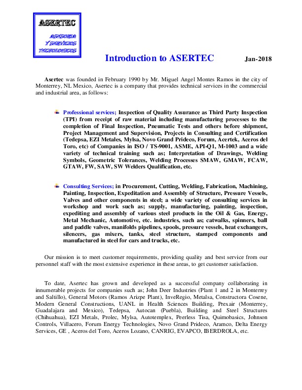 Miguel Montes, Freelance for Quality Certifications and CWI Services