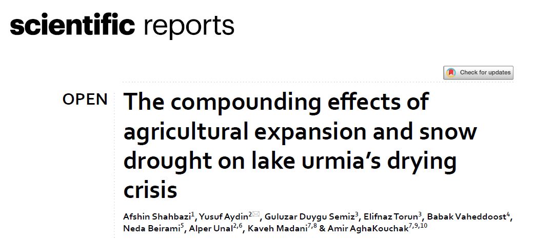 Our latest Article Regarding the effect of snow in Lake Urmia Basinhttps://www.nature.com/articles/s41598-025-21735-7