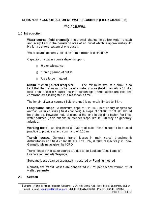 Linking of Rivers - Increasing Water Use Efficiency for Increasing Water Availability
