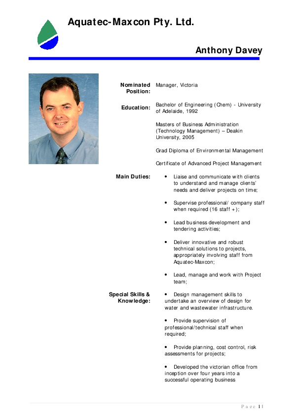 Anthony Davey, Aquatec Maxcon - Manager Victoria